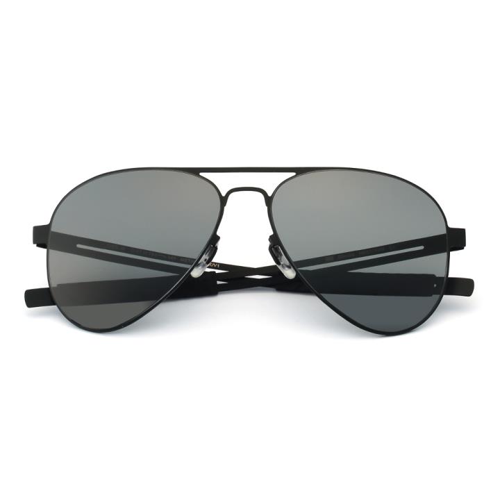 HAN Slimble不锈钢偏光太阳眼镜-黑框灰色片(HN53014M C1)