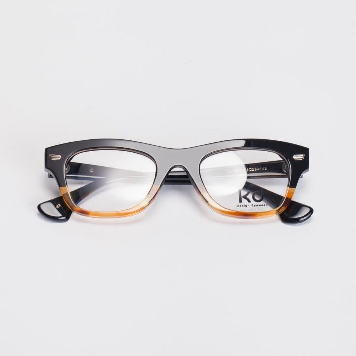 KD时尚光学眼镜架KD1527-C3  上黑色+下咖啡色