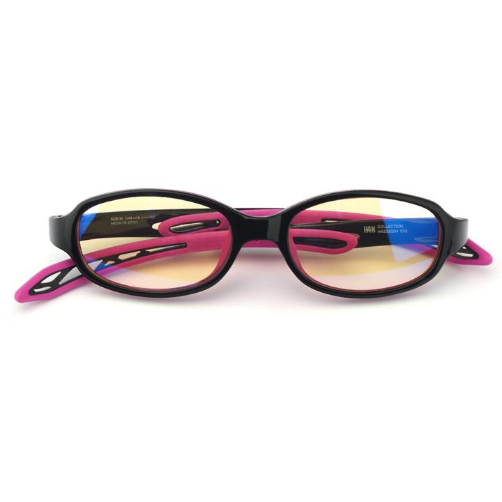 HAN OMO TR90全天候儿童防蓝光护目眼镜-黑框内紫(HN32002 C2/M)平光