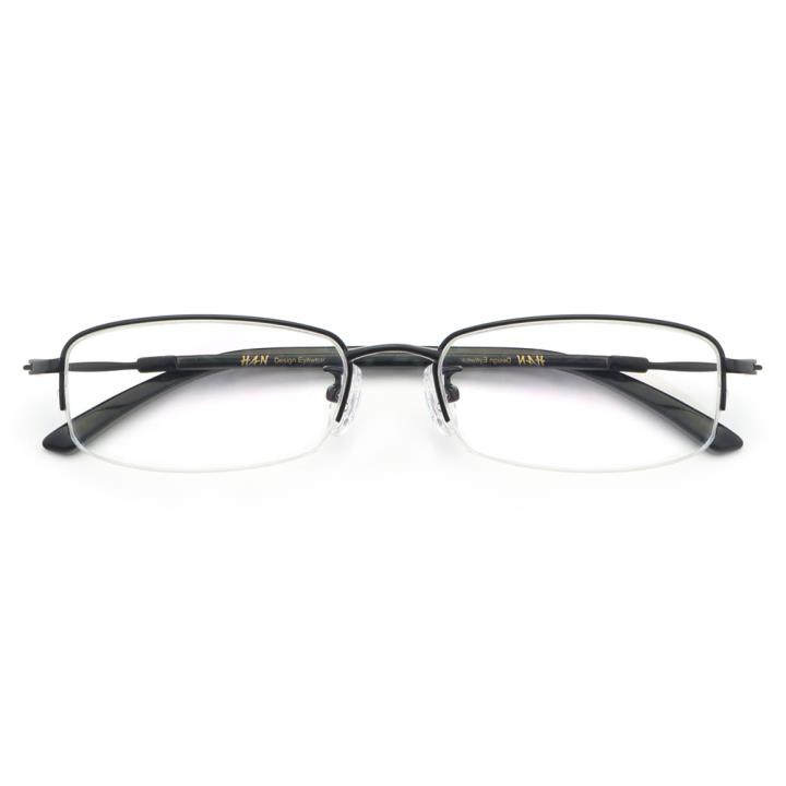 HAN纯钛光学眼镜架-经典纯黑(HD49161-F01)