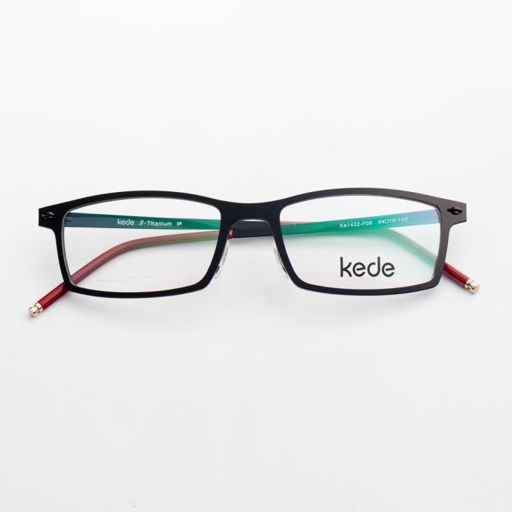 Kede时尚光学眼镜架Ke1432-F06  黑红