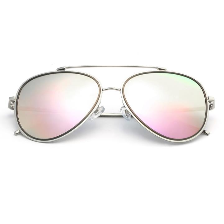 HAN SUNGLASSES不锈钢偏光太阳眼镜-银框紫色片(HN52013L C4)