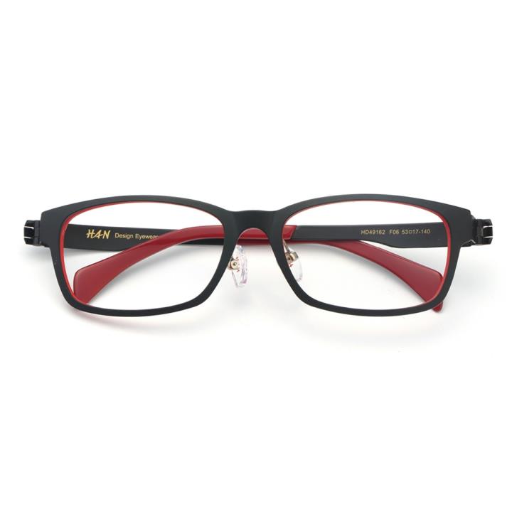 HAN TR金属光学眼镜架-黑红色(HD49162-F06)