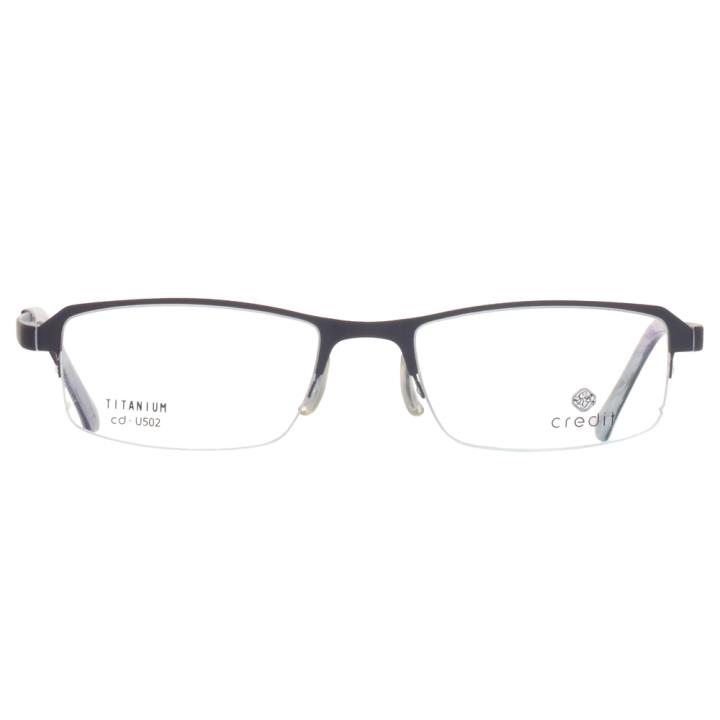 CREDIT纯钛眼镜架U502-C8黑灰
