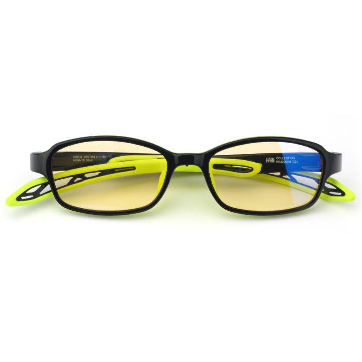 HAN OMO TR90全天候儿童防蓝光护目眼镜-青柠色(HN32003 C1/M)平光
