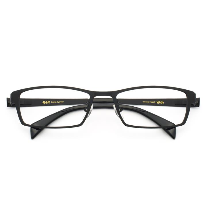 HAN纯钛光学眼镜架HD49117-F01经典纯黑