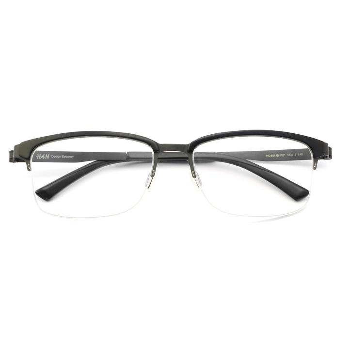 HAN纯钛光学眼镜架HD49115-F01经典纯黑