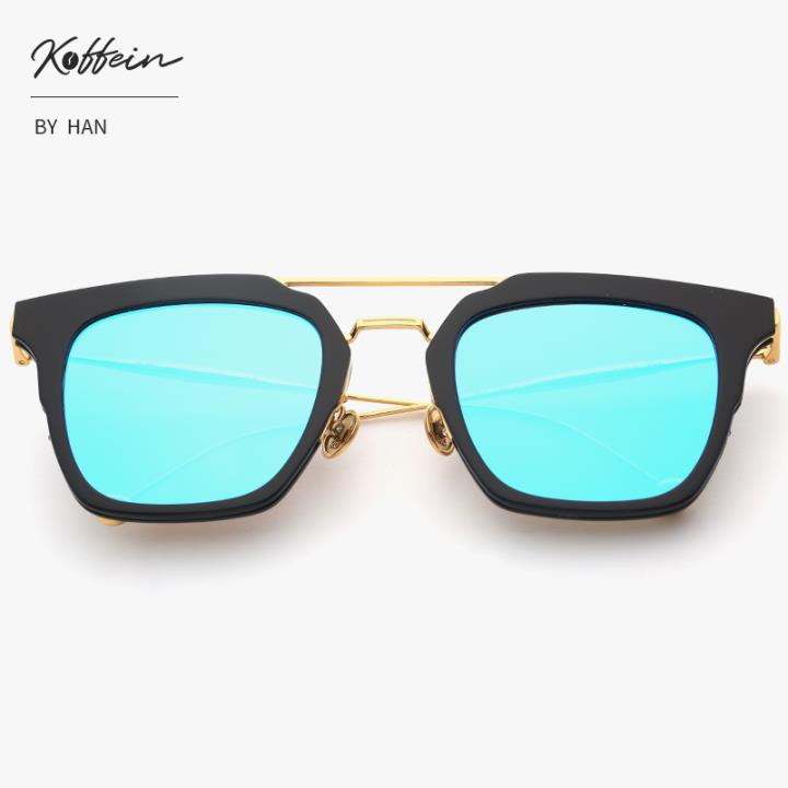 Koffein防UV太阳眼镜Ken COL.3 黑框蓝片(送配套镜盒)