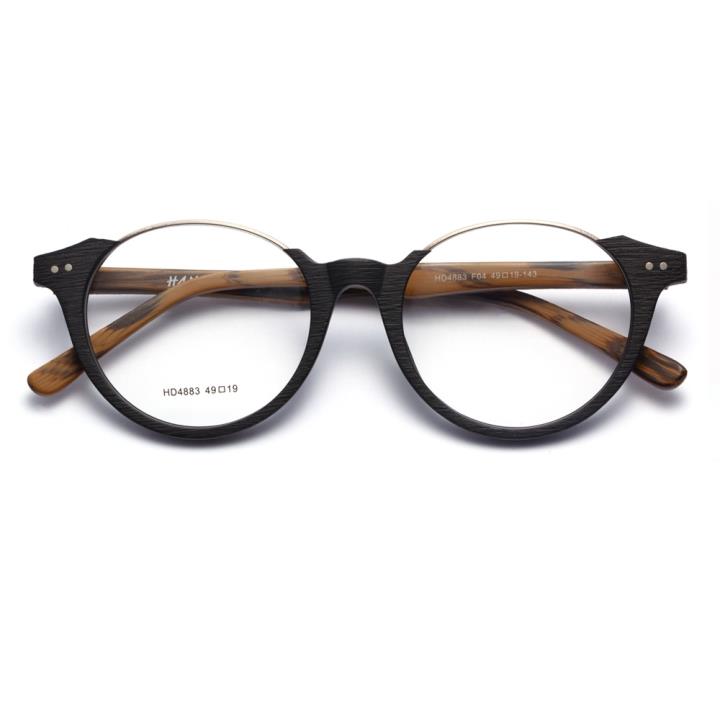 HAN时尚光学眼镜架HD4883-F04 原木黑框