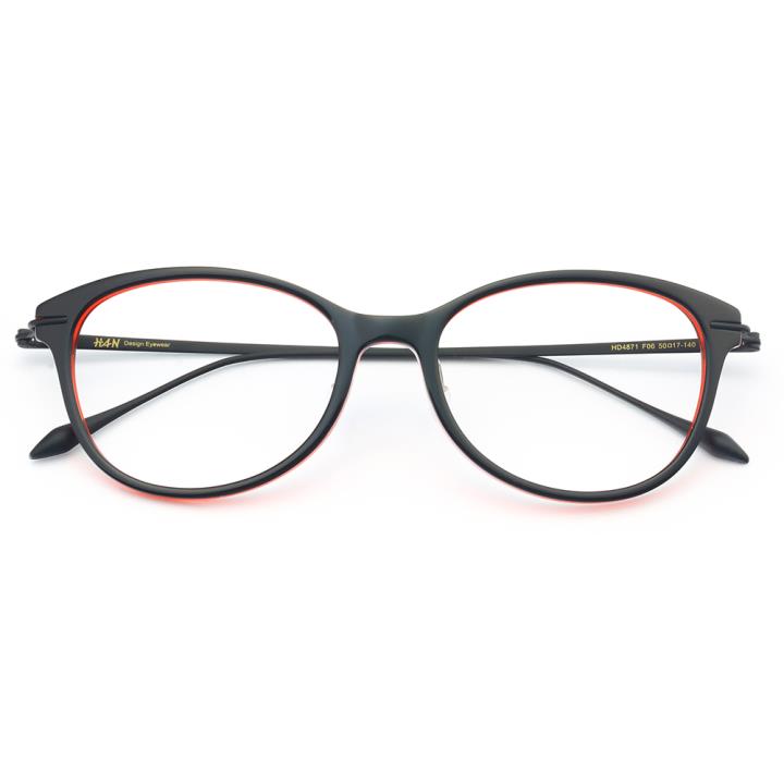 HAN 板材光学眼镜架-黑酒红(HD4871-F06)