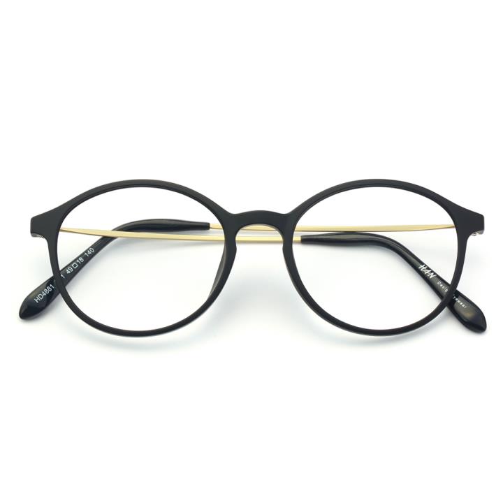 HAN塑钢时尚光学眼镜架-哑黑色(HD4881-F01)