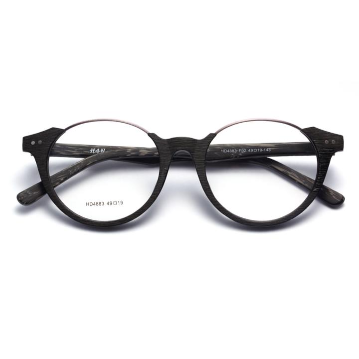 HAN时尚光学眼镜架HD4883-F02 黑白木纹