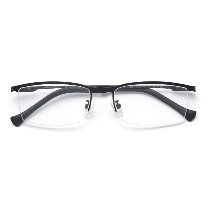 HAN COLLECTION金属光学眼镜架-哑黑(HN41117M C01)