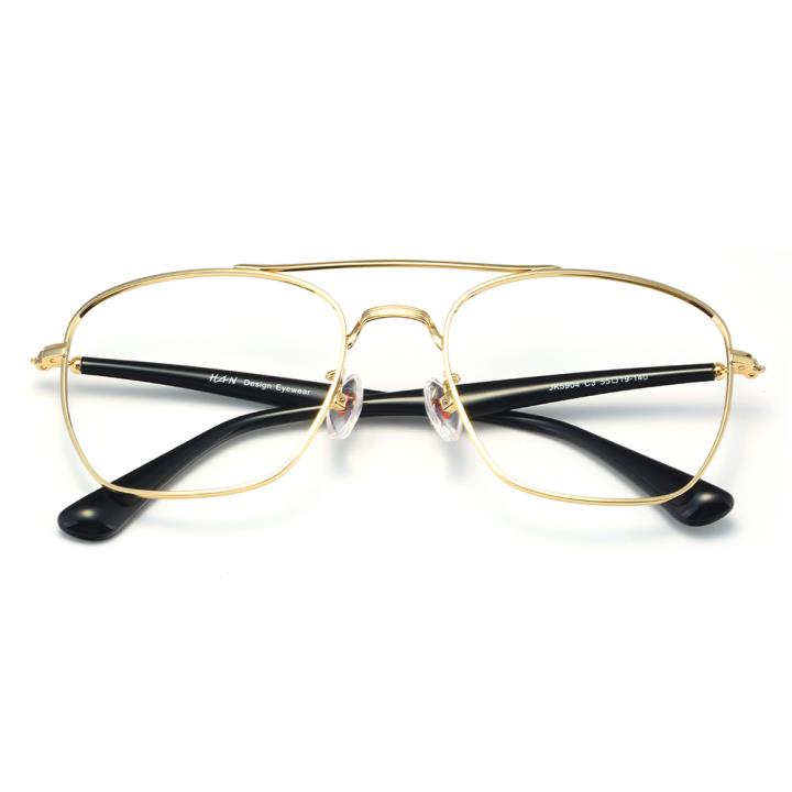 HAN不锈钢光学眼镜架-亮金色近视框(JK5904-C3)