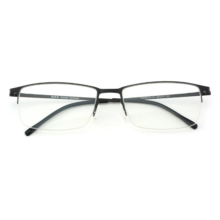 HAN不锈钢光学眼镜架-哑黑色(HD49219-C1)