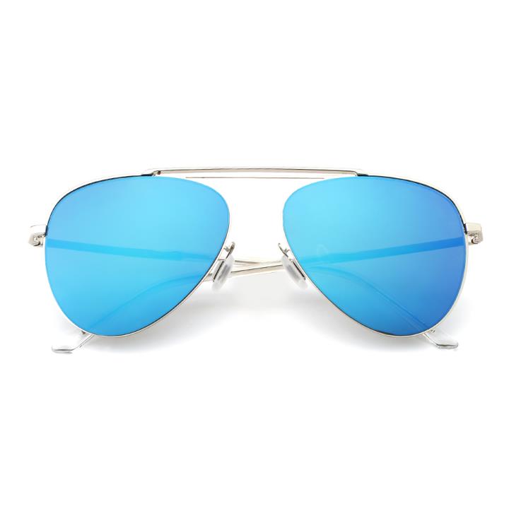 HAN SUNGLASSES不锈钢防UV太阳眼镜-银框蓝色片(HN52030M C2)