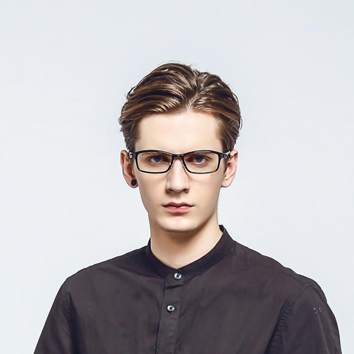 HAN 塑钢时尚光学眼镜架-经典亮黑(HN49411-C1)