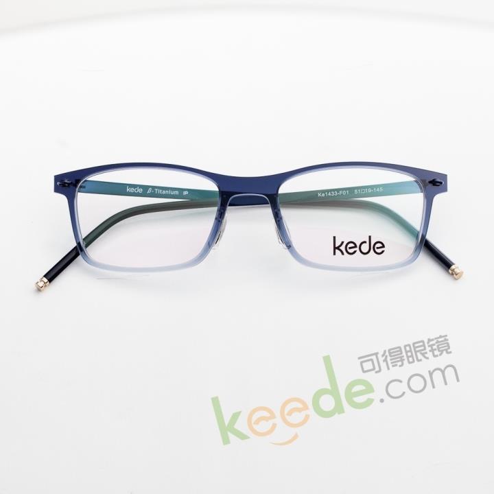 Kede时尚光学眼镜架Ke1433-F01  亮黑