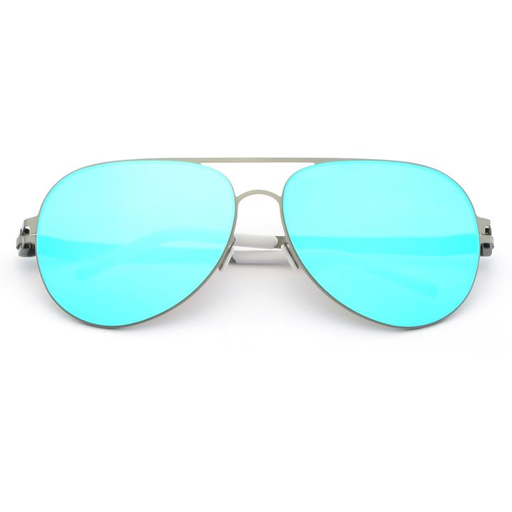 HAN RAZR-X9不锈钢防UV太阳眼镜-银框炫彩蓝片(HN53011L C3)