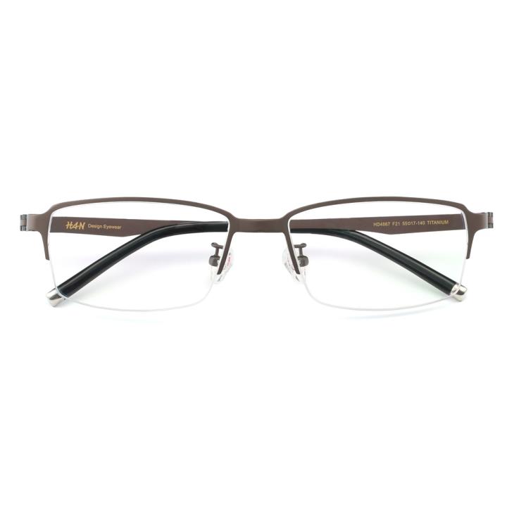 HAN纯钛光学眼镜架HD4867-F21 哑咖