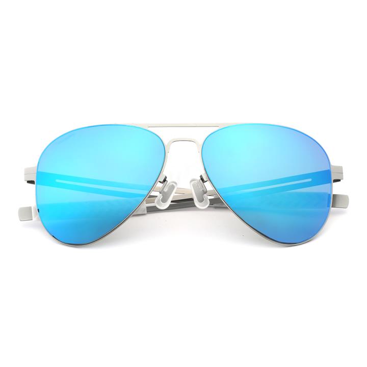 HAN Slimble不锈钢偏光太阳眼镜-银框蓝膜片(HN53014M C2)