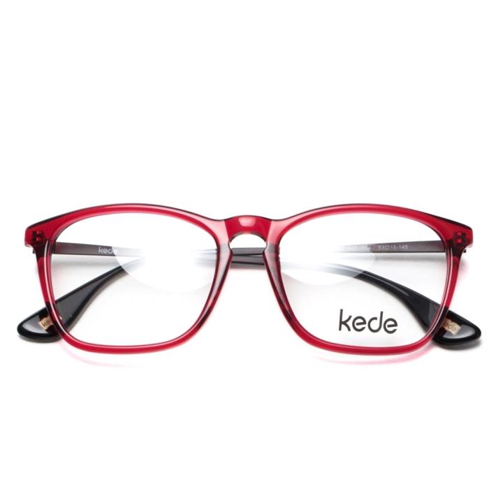 Kede时尚光学眼镜架Ke1443-F06  透明红色