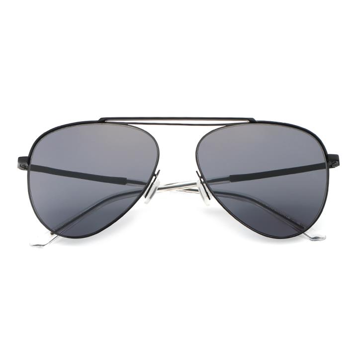 HAN SUNGLASSES不锈钢防UV太阳眼镜-黑框黑灰片(HN52030M C1)