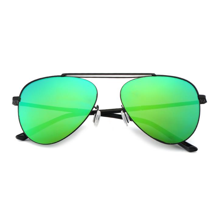 HAN SUNGLASSES不锈钢防UV太阳眼镜-黑框绿色片(HN52030M C3)