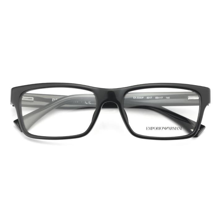 EMPORIO ARMANI 阿玛尼 框架眼镜EA3050F 5017 55 黑色