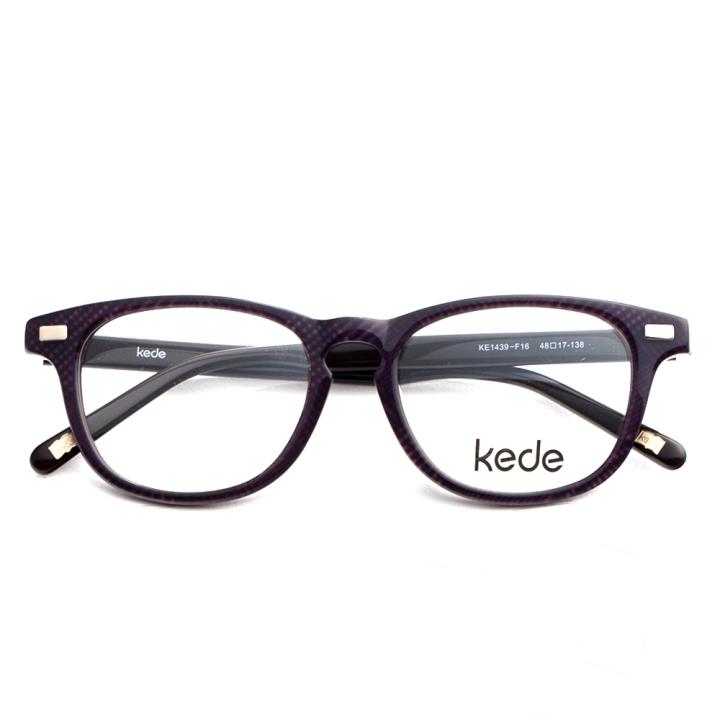 Kede时尚光学眼镜架Ke1439-F16  网格灰绿色