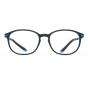 HAN橡胶钛时尚光学眼镜架-黑蓝(6012-C2)