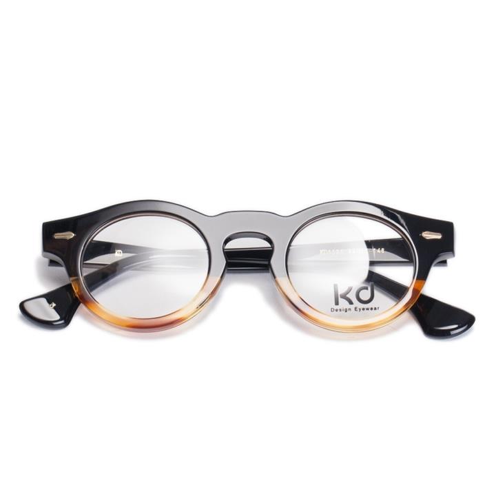 KD时尚光学眼镜架KD1525-C4  上黑色+下咖啡色