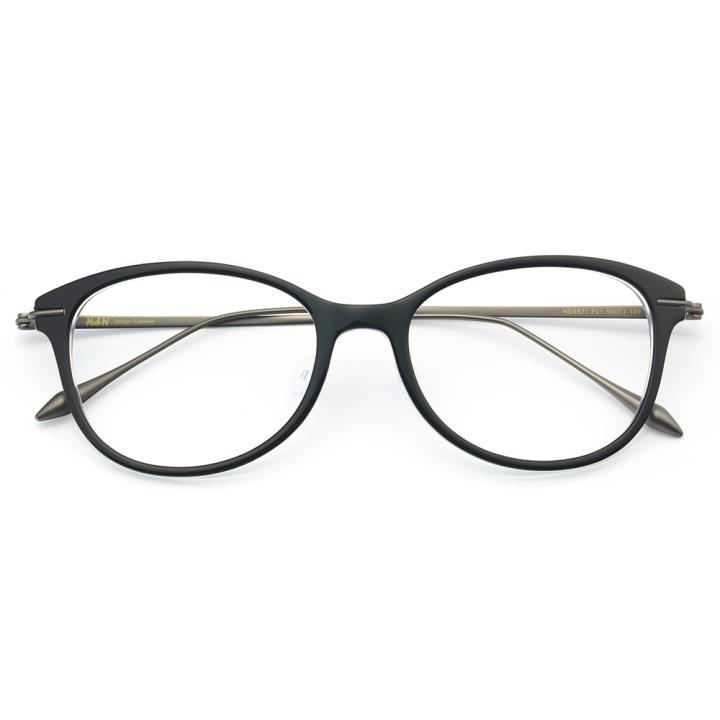 HAN 板材光学眼镜架-黑透白(HD4871-F01)