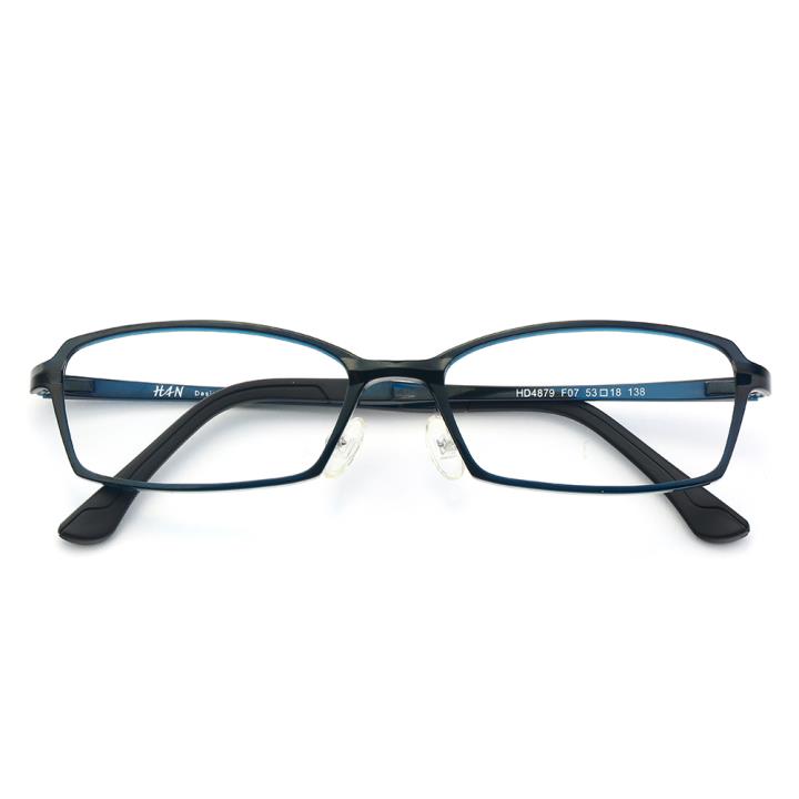 HAN塑钢时尚光学眼镜架-蓝绿色(HD4879-F07)