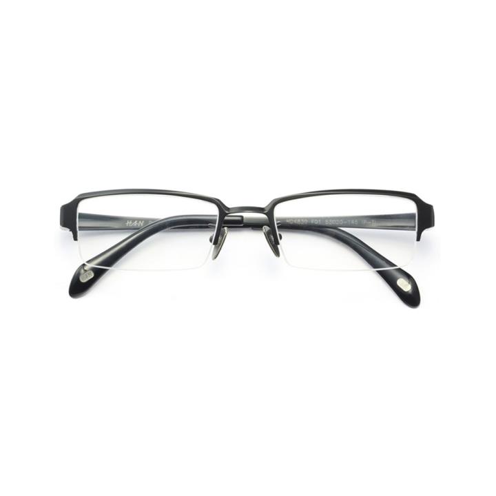 HAN纯钛光学眼镜架-亮黑小码(HD4830-F01)小脸适用