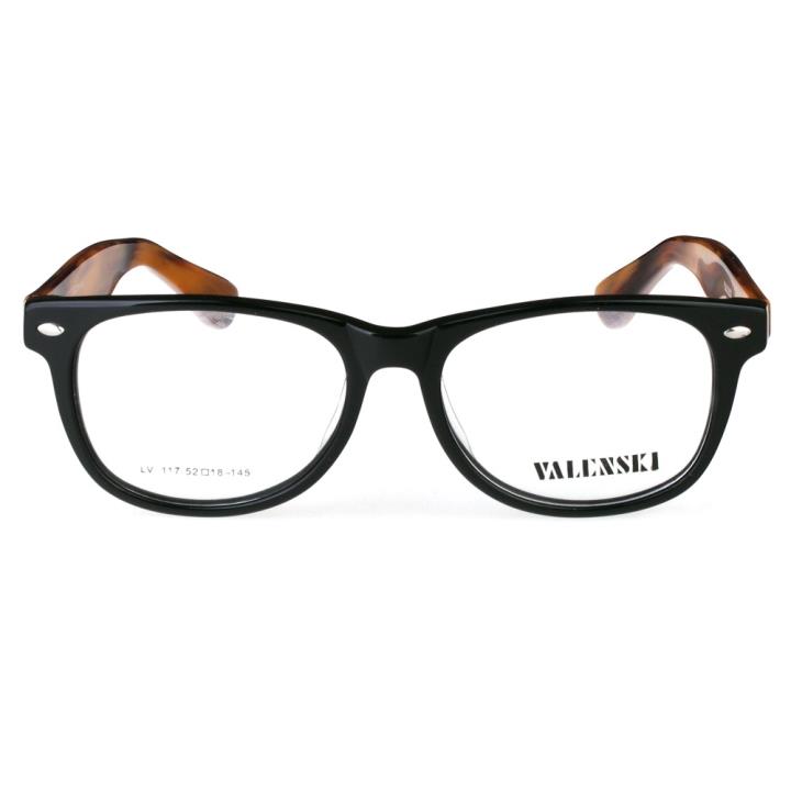沃兰世奇板材眼镜架-黑框咖腿(1117-C3)