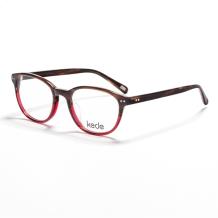 Kede时尚光学眼镜架Ke1444-F06  上啡条纹下透红色