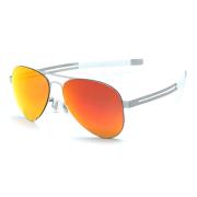 HAN Slimble不锈钢偏光太阳眼镜-银框橘膜片(HN53014M C6)