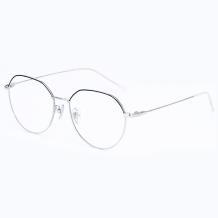 HAN TITANIUM纯钛光学眼镜架HN42132S C3黑银（钛鼻托硅胶鼻托随机发白色脚套透明脚套随机发）
