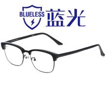 HAN纯钛板材光学眼镜架-亮黑色(J82198-C2-4)