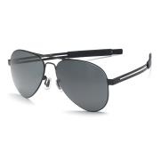 HAN Slimble不锈钢偏光太阳眼镜-黑框灰色片(HN53014M C1)