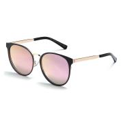 HAN SUNGLASSES不锈钢偏光太阳眼镜-黑框粉色片(HN52029M C4)