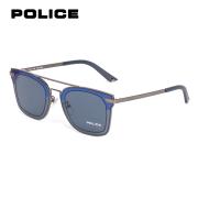 POLICE太阳眼镜SPL348M 490568蓝框黑灰片