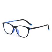 HAN 橡胶钛时尚光学眼镜架-黑蓝色(6015-C2)