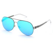 HAN RAZR-X9不锈钢防UV太阳眼镜-银框炫彩蓝片(HN53011L C3)