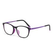 HAN 橡胶钛时尚光学眼镜架-黑紫色(6015-C3)