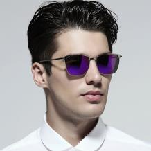 HAN RAZR-X9 不锈钢防UV太阳眼镜-银框紫色片(HN52010M C2)